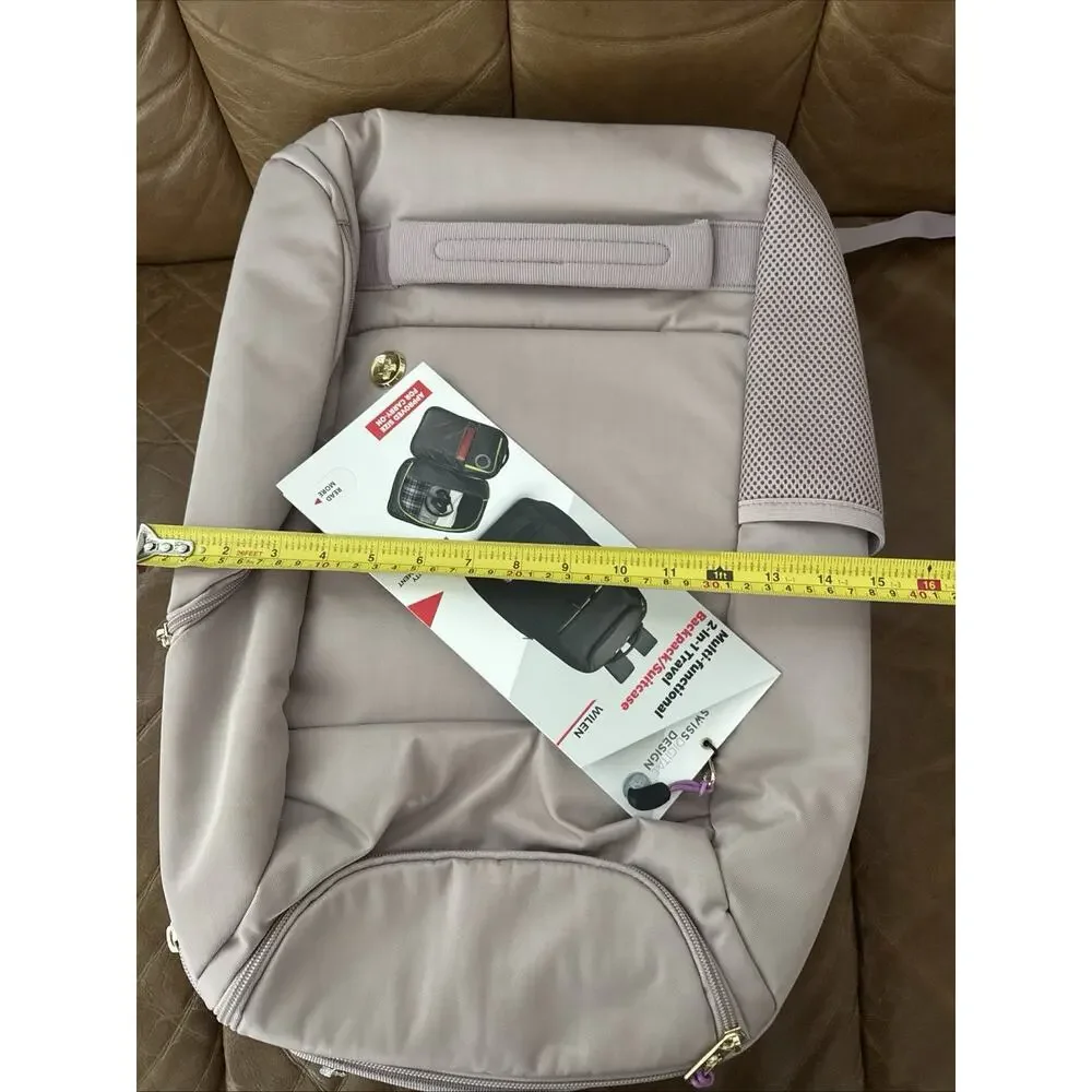 Swissdigital Design Multi-functional 2-In-1 Travel Backpack/Suitcase Mauve Pink